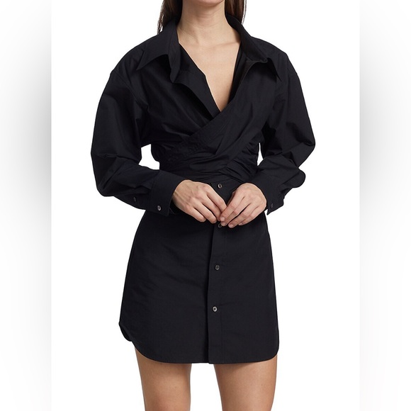 EUC ALEXANDER WANG Women's Cross-Front Shirt Dress $395 4 - Picture 1 of 11